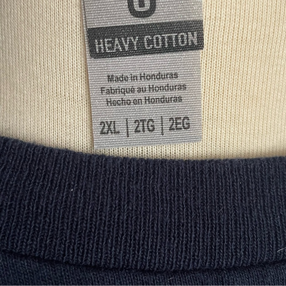 $10 SALE Read Too Much Tee Heavy Cotton Navy Dark Blue Short Sleeve Funny Humor - Picture 4 of 6